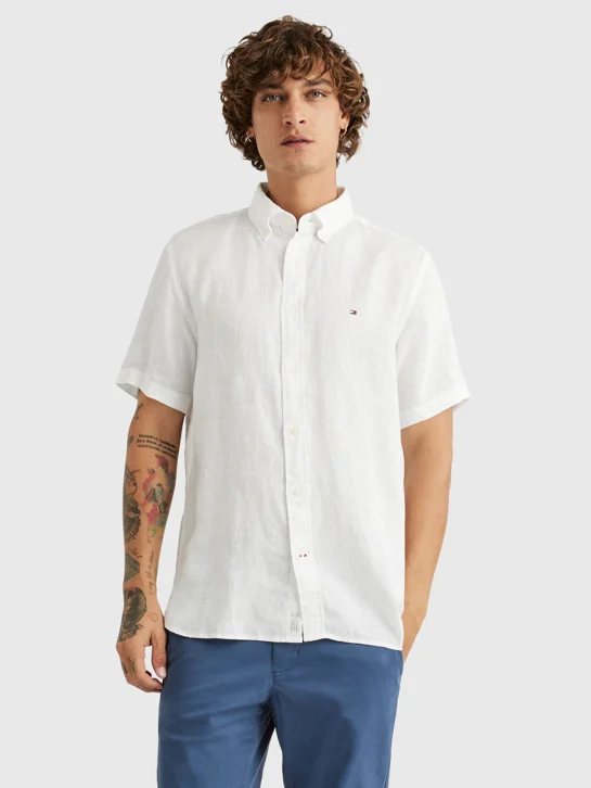 TOMMY HILFIGER Áo Sơ Mi Nam Tay Ngắn WCC Premium Linen Shirt S/S