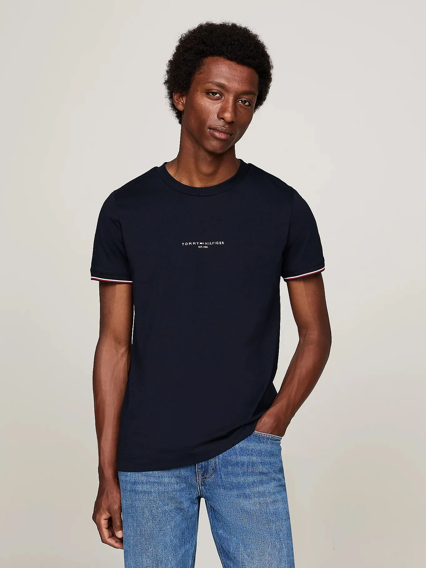 TOMMY HILFIGER Áo Thun Tay Ngắn Nam - Tommy Logo Tipped Tee