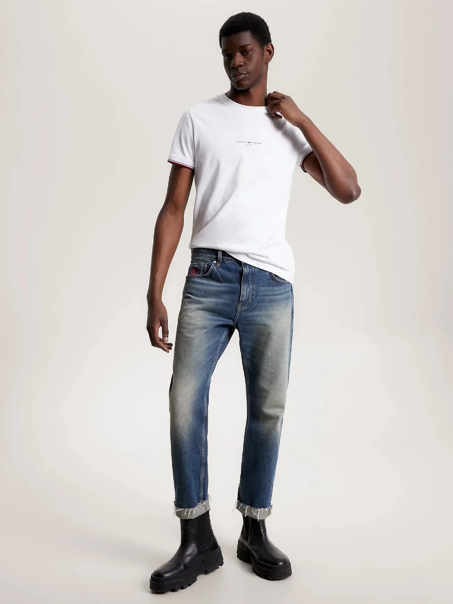 TOMMY HILFIGER Áo Thun Nam Tay Ngắn Tommy Logo Tipped Tee