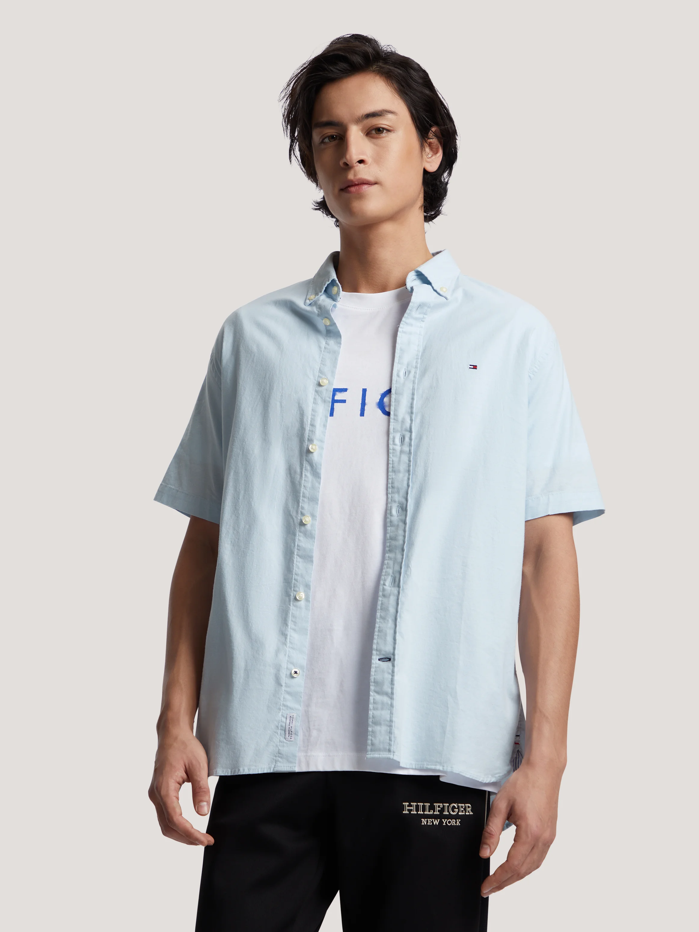 TOMMY HILFIGER Áo Sơ Mi Nam Tay Ngắn 1985 Flex Oxford RF Shirt S/S