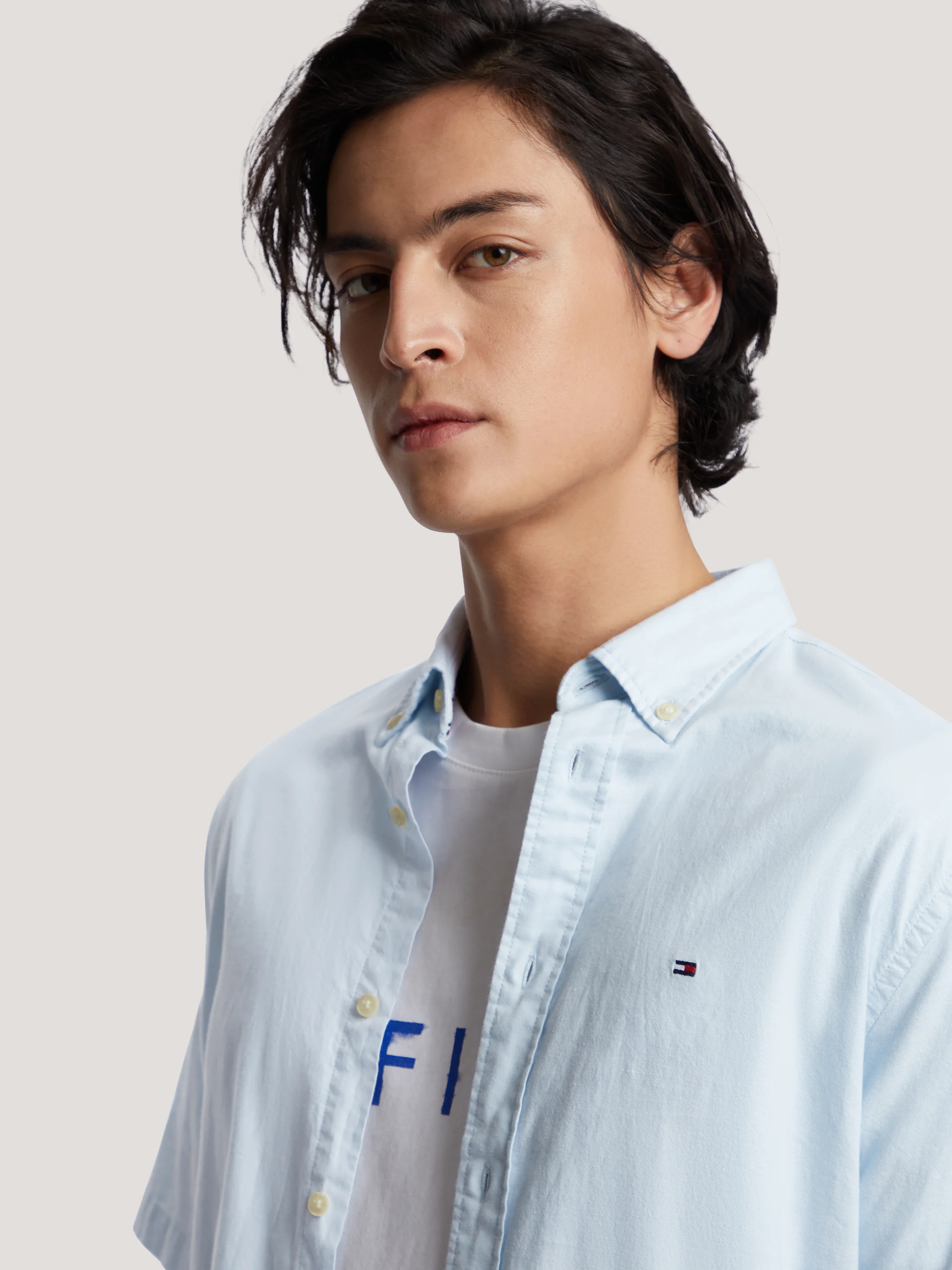 TOMMY HILFIGER Áo Sơ Mi Nam Tay Ngắn 1985 Flex Oxford RF Shirt S/S