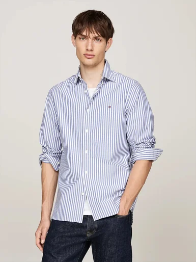 TOMMY HILFIGER Áo Sơ Mi Nam Tay Dài - Classic Poplin Stripe SF Shirt