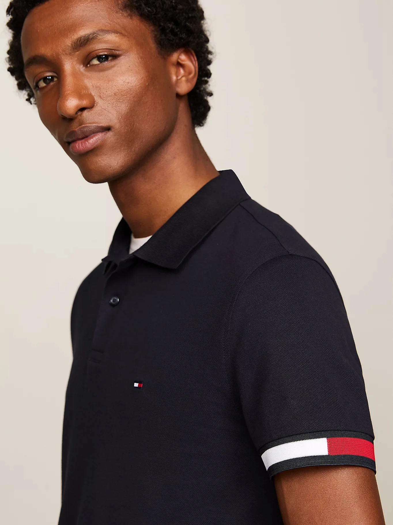 TOMMY HILFIGER Áo Polo Nam Tay Ngắn Flag Cuff Slim Polo