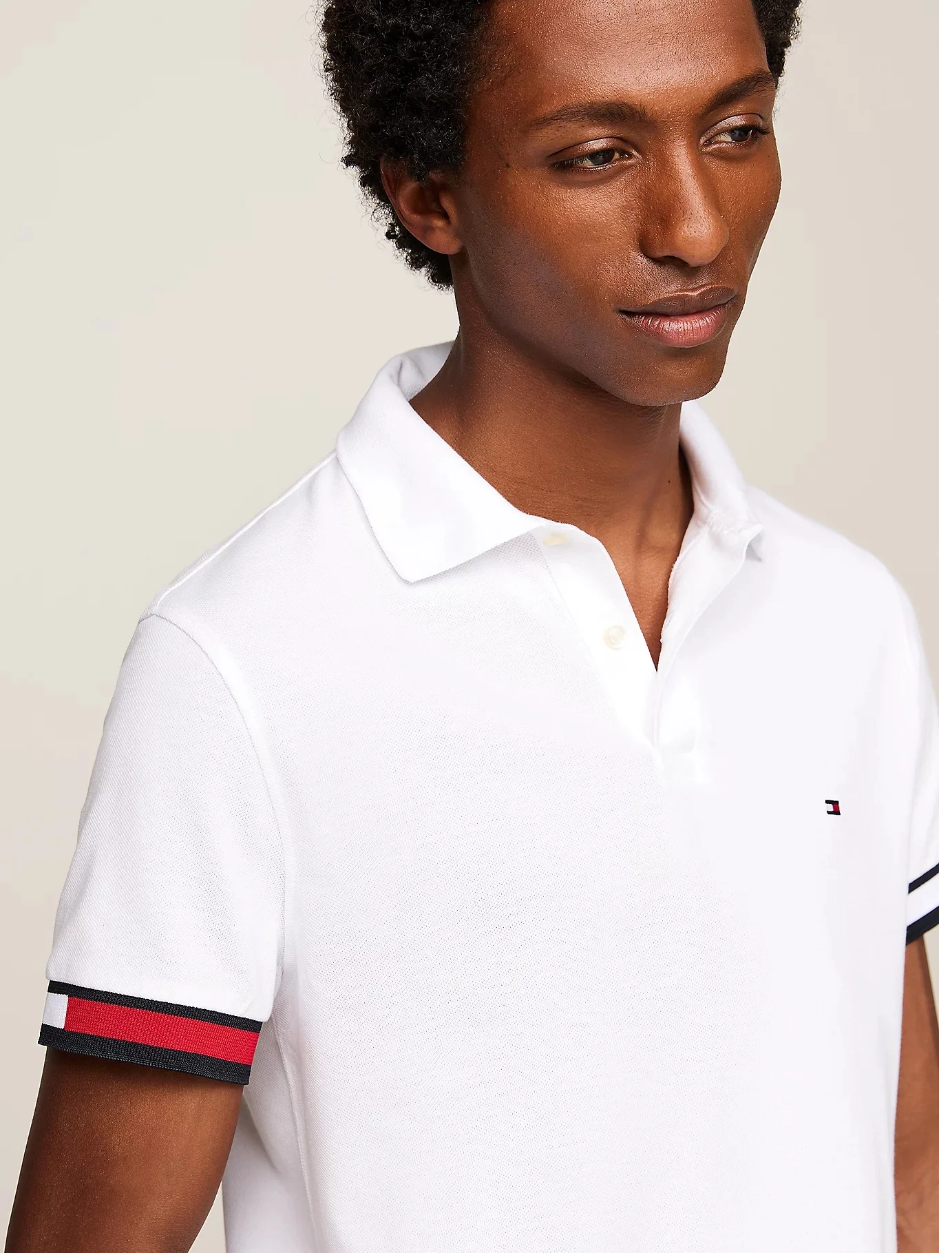 TOMMY HILFIGER Áo Polo Nam Tay Ngắn Flag Cuff Slim Polo