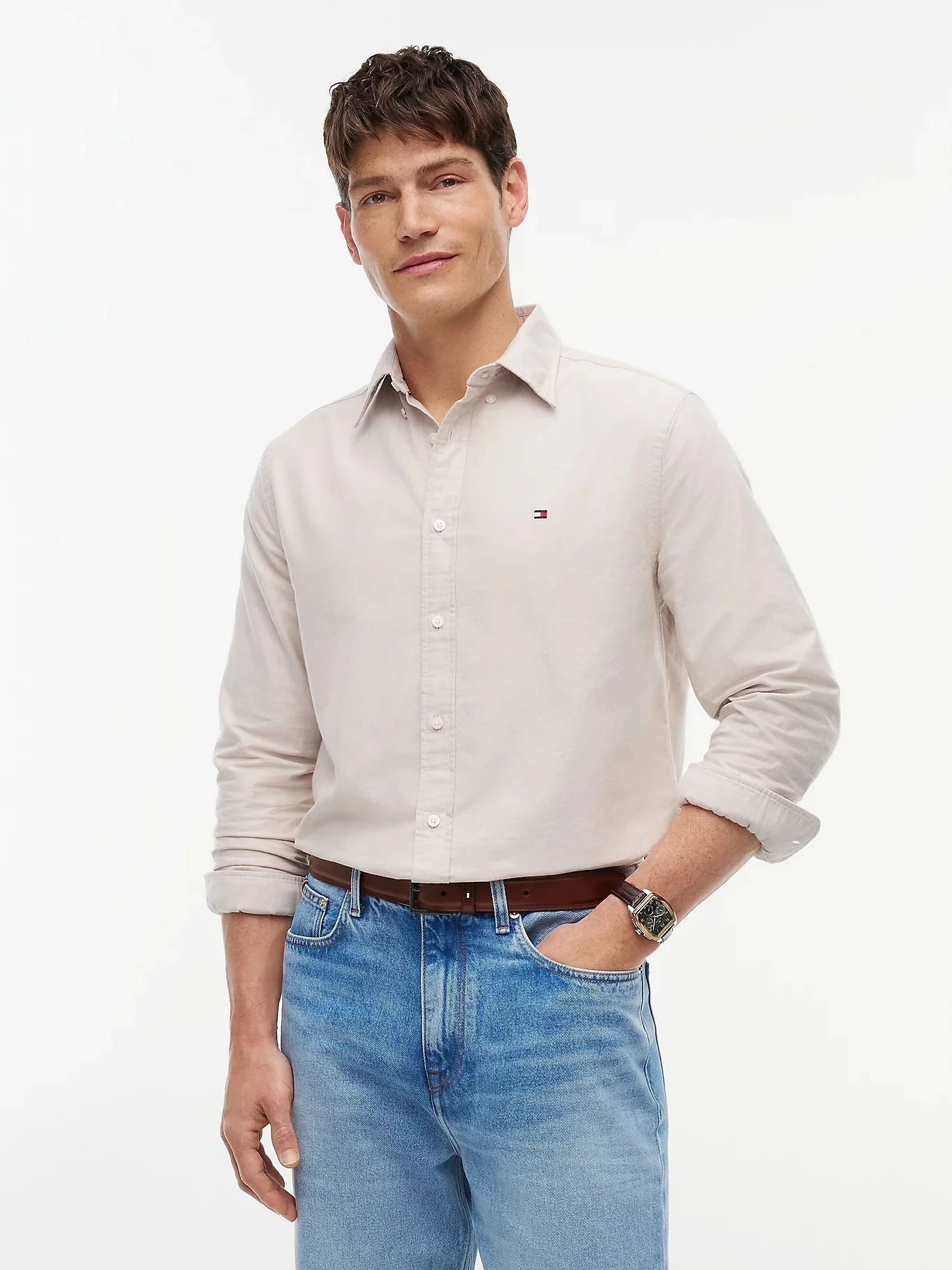 TOMMY HILFIGER Áo Sơ Mi Nam Tay Dài Solid Heritage Oxford RF Shirt