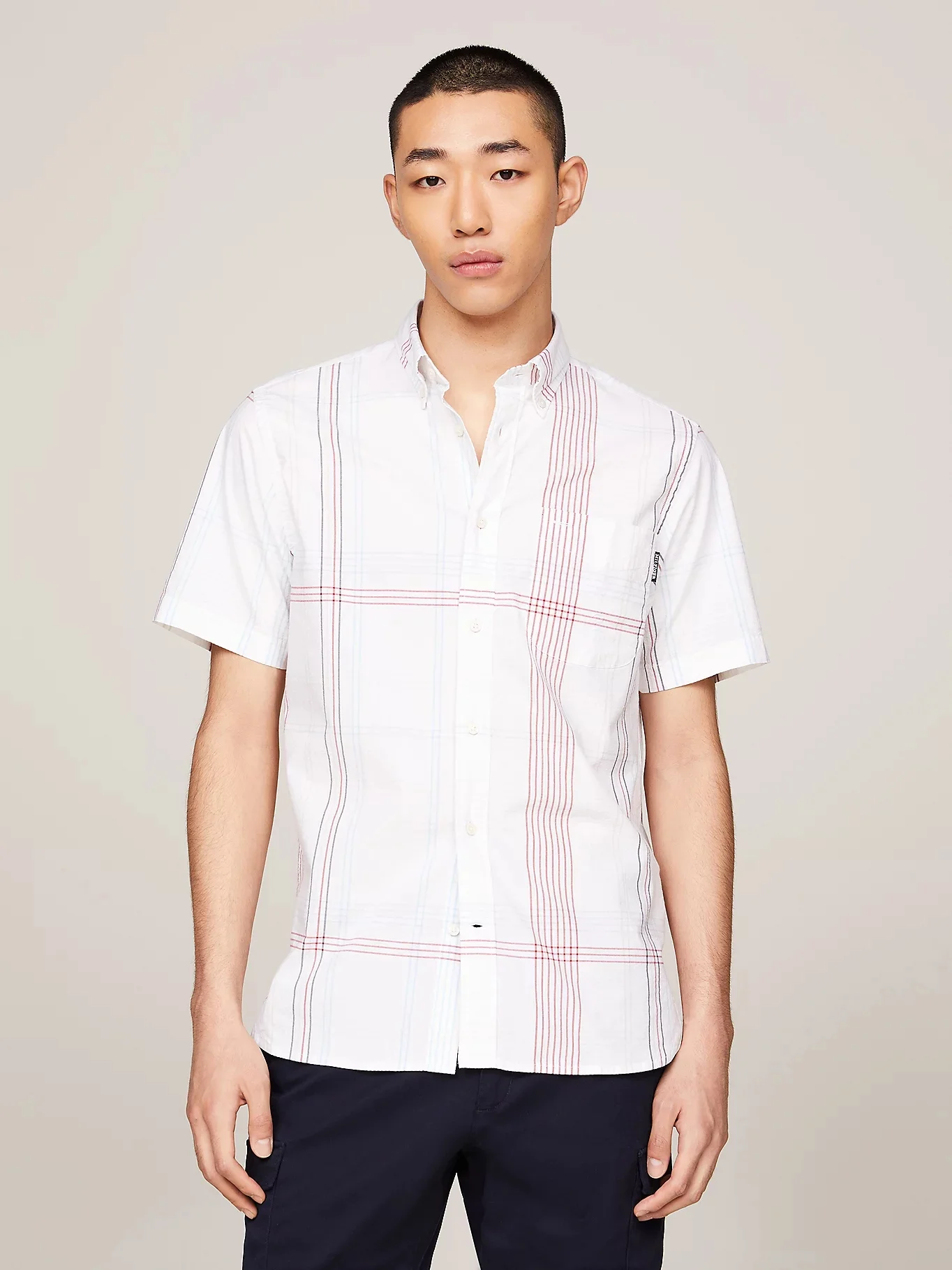 TOMMY HILFIGER Áo Sơ Mi Nam Tay Ngắn RWB Line Check RF Shirts S/S