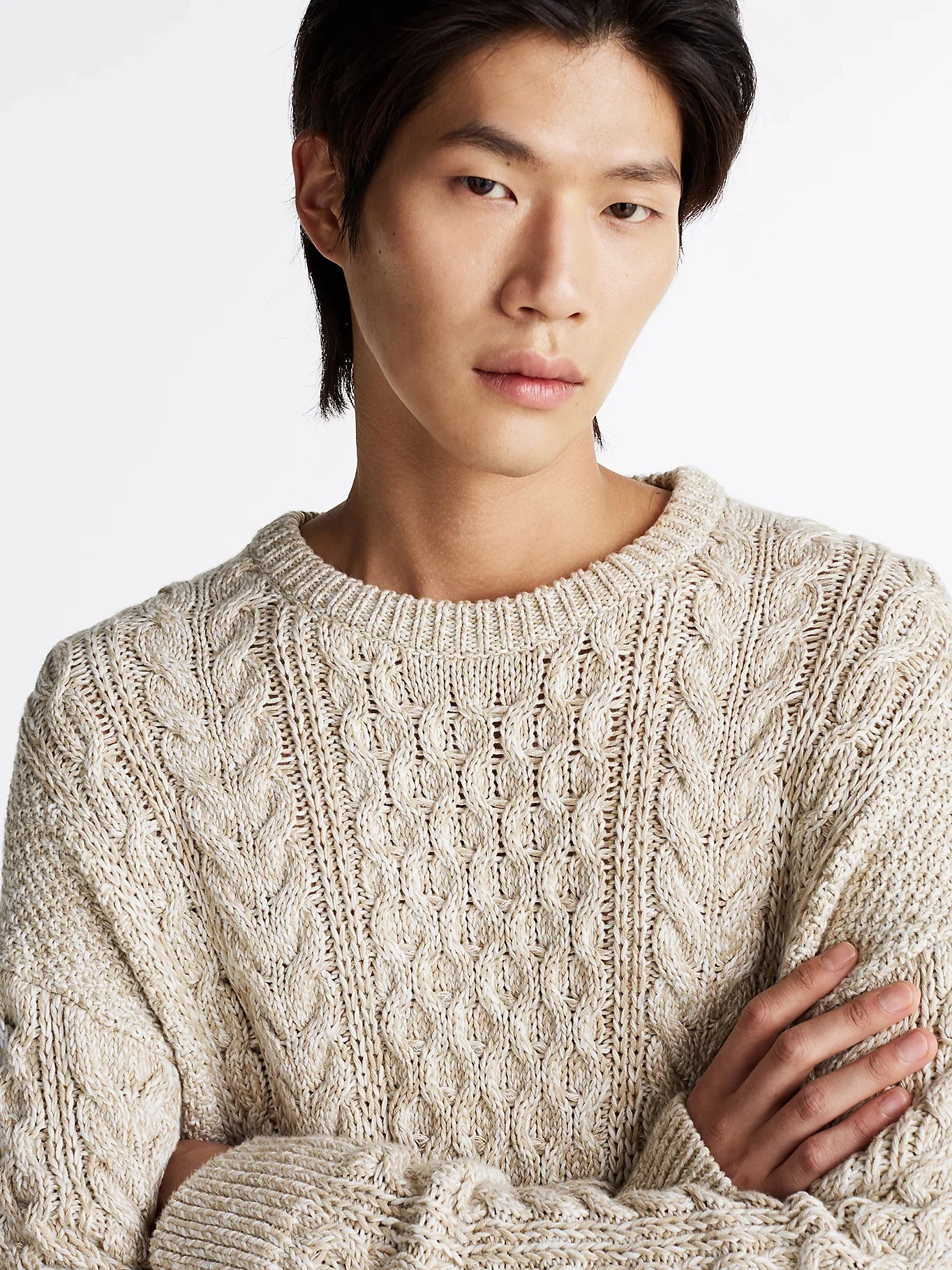 TOMMY HILFIGER Áo Sweater Nam Tay Dài Mouline Aran Cable Crew Neck