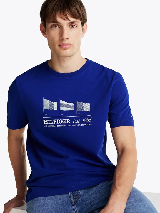 TOMMY HILFIGER Áo Thun Nam Tay Ngắn Hilfiger Flags Tee