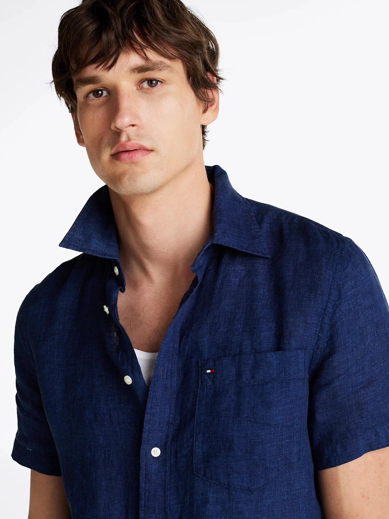 TOMMY HILFIGER Áo Sơ Mi Nam Tay Ngắn Pigment Dye Linen Sld S/S Shir