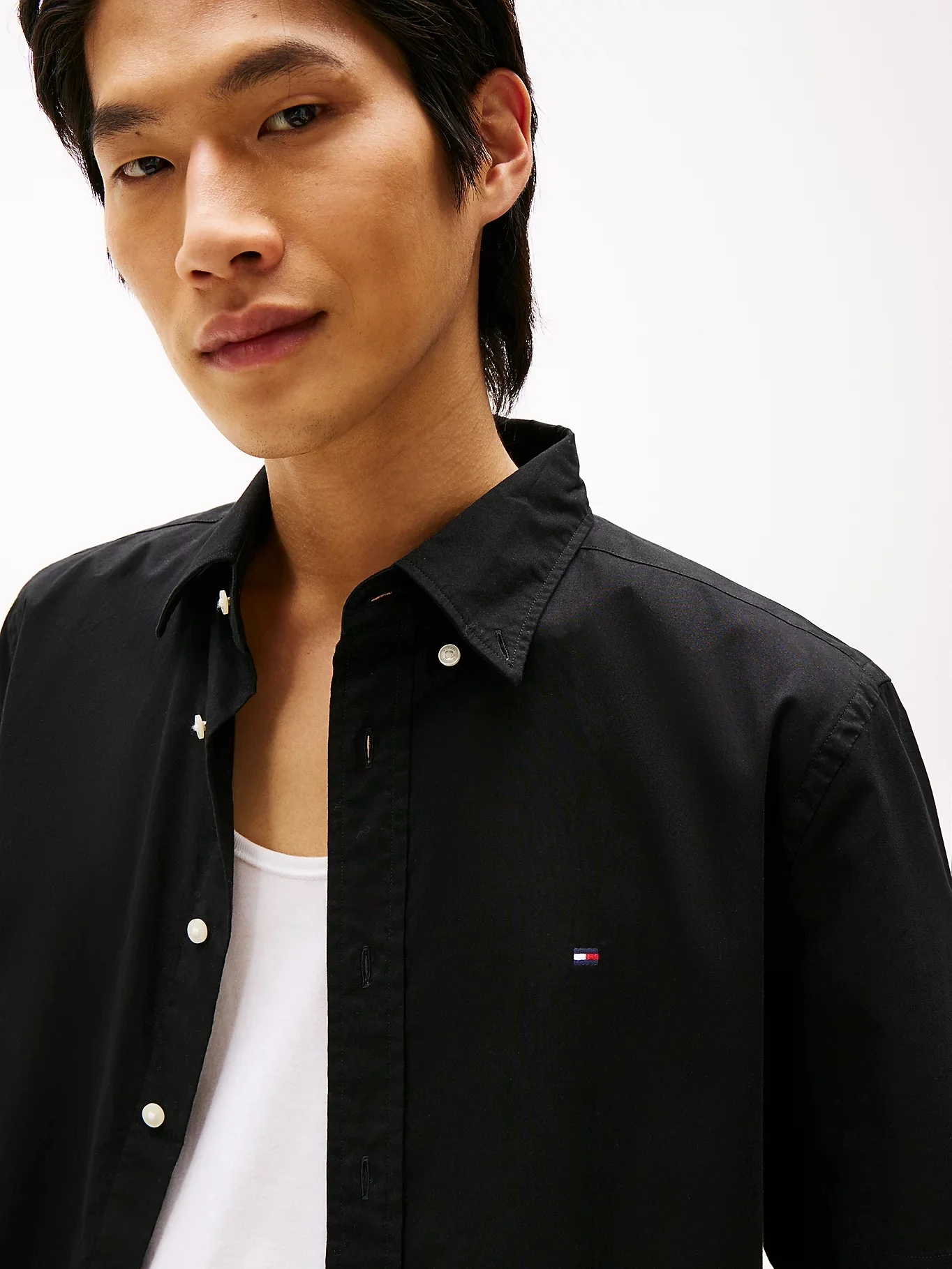 TOMMY HILFIGER Áo Sơ Mi Nam Tay Ngắn Flex Poplin Solid S/S Shirt