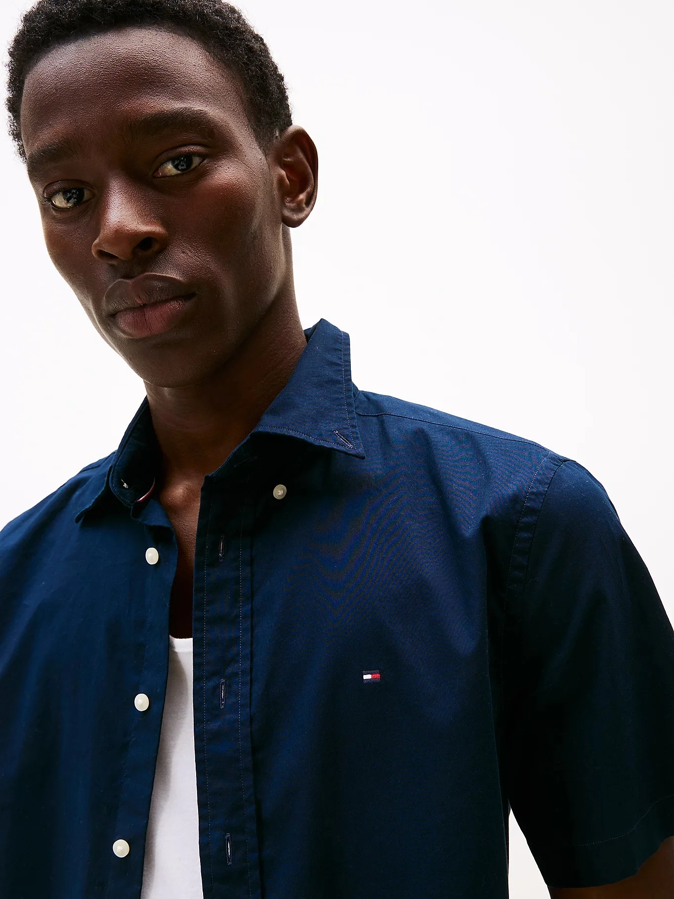 TOMMY HILFIGER Áo Sơ Mi Nam Tay Ngắn Flex Poplin Solid S/S Shirt