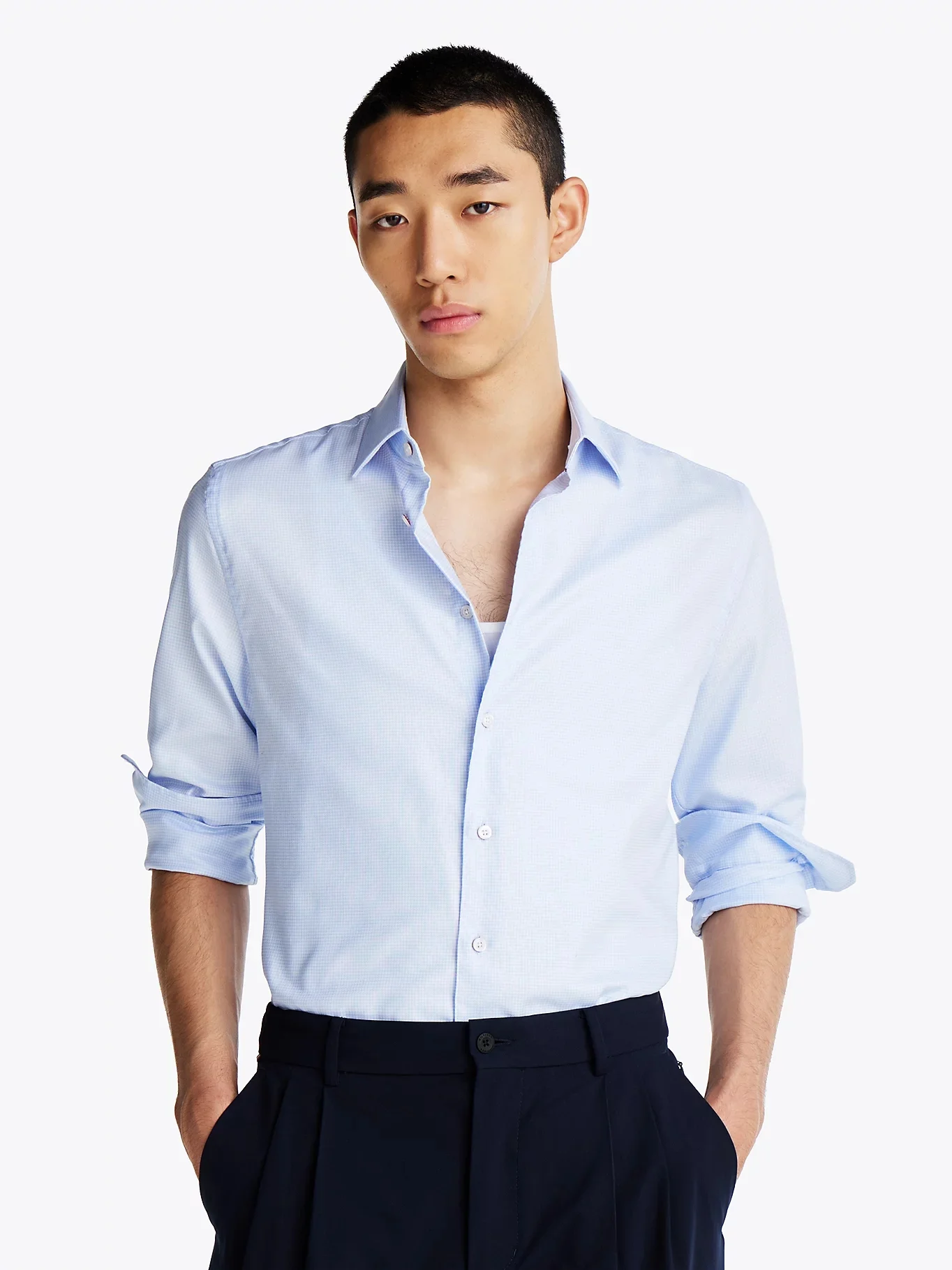 TOMMY HILFIGER Áo Sơ Mi Nam Tay Dài DC Flex Collar Check Shirt