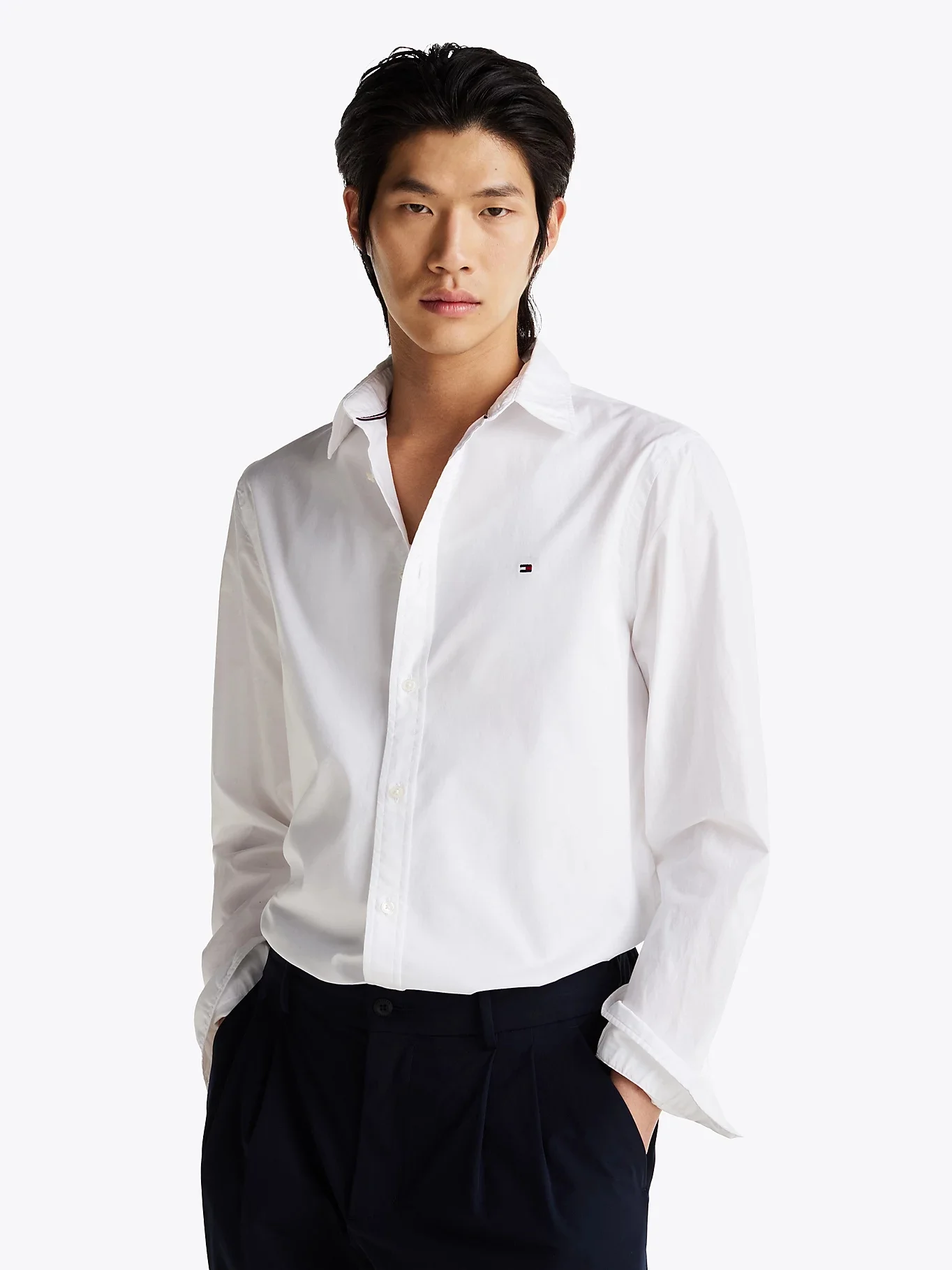 TOMMY HILFIGER Áo Sơ Mi Nam Tay Dài Flex Poplin Kent Cllar SF Shirt
