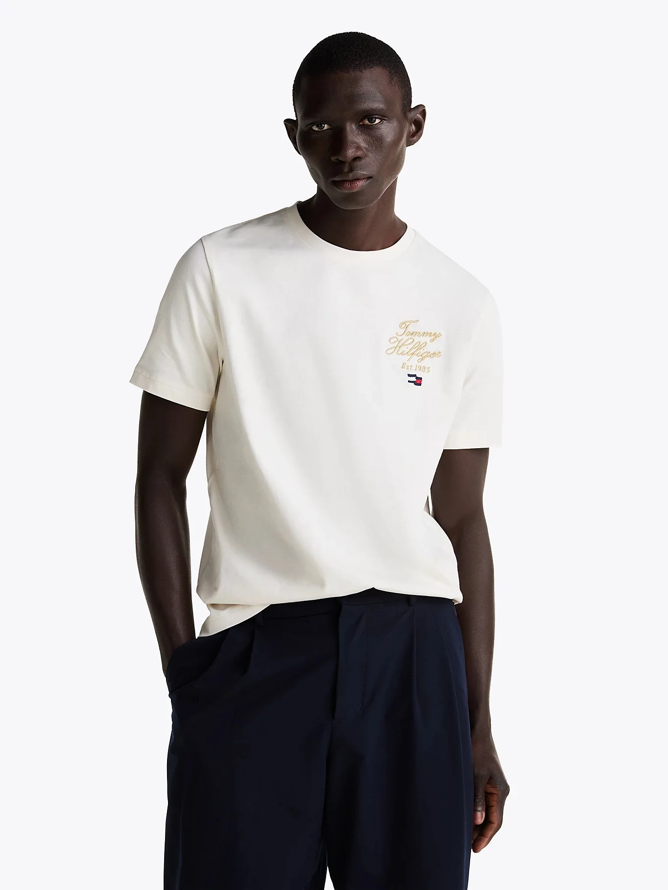 TOMMY HILFIGER Áo Thun Nam Tay Ngắn Script Hilfiger Stack Tee