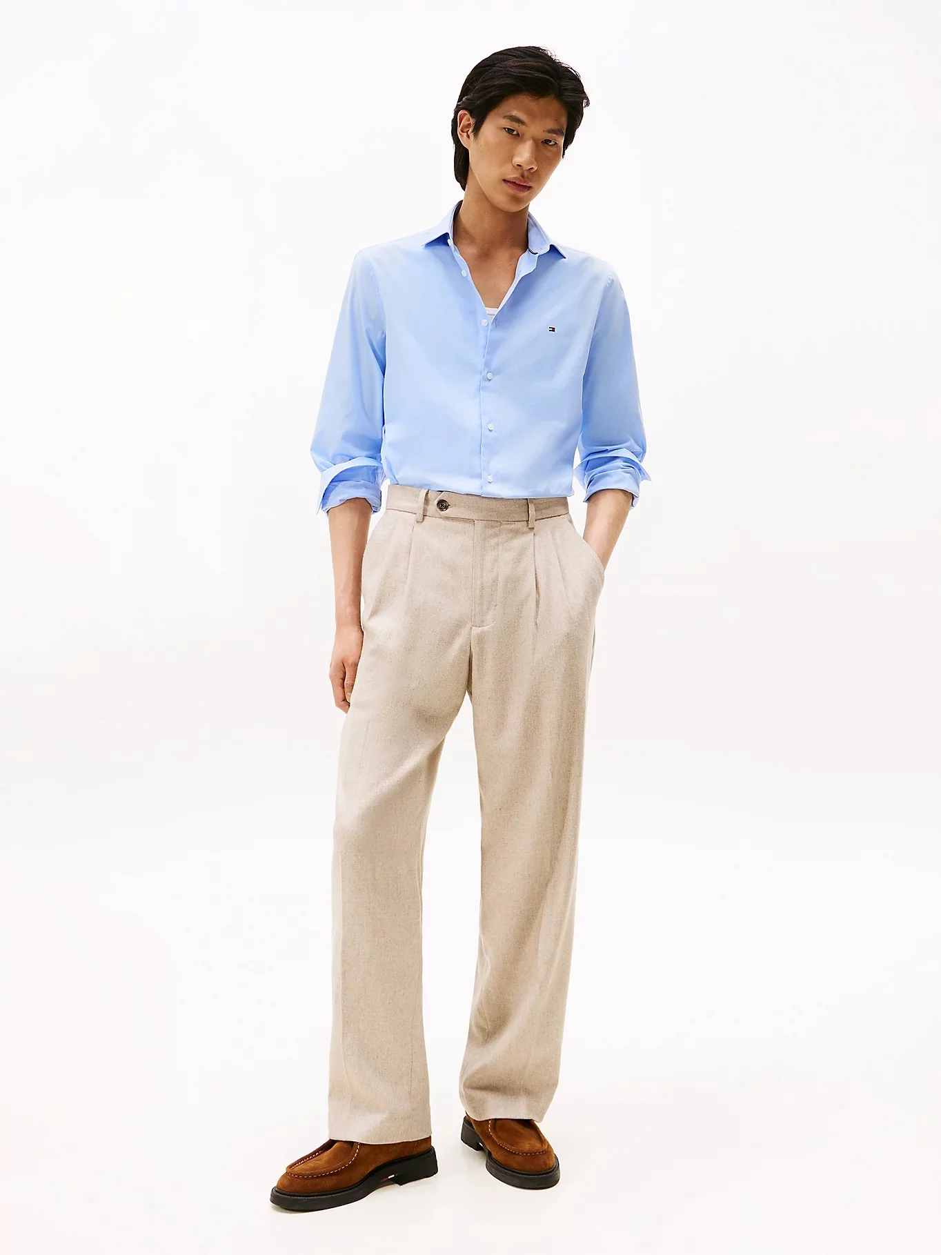 TOMMY HILFIGER Áo Sơ Mi Nam Tay Dài Cl Flex Poplin SF Shirt