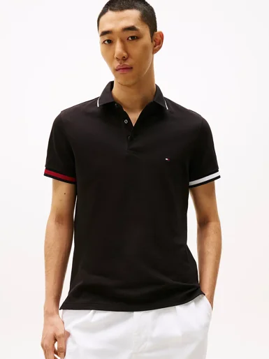 TOMMY HILFIGER Áo Polo Nam Tay Ngắn Flag Cuff Slim Fit Polo