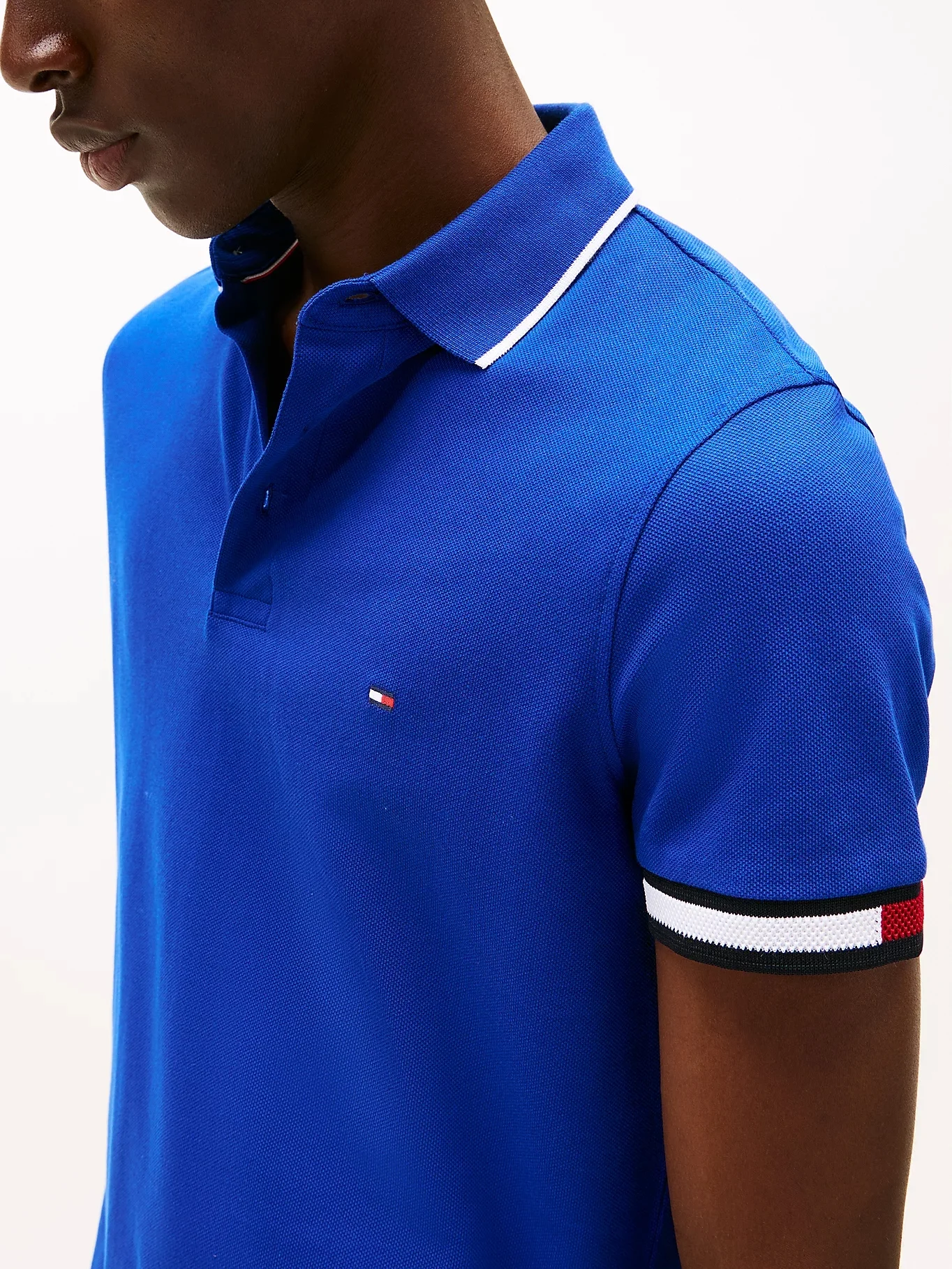 TOMMY HILFIGER Áo Polo Nam Tay Ngắn Flag Cuff Slim Fit Polo