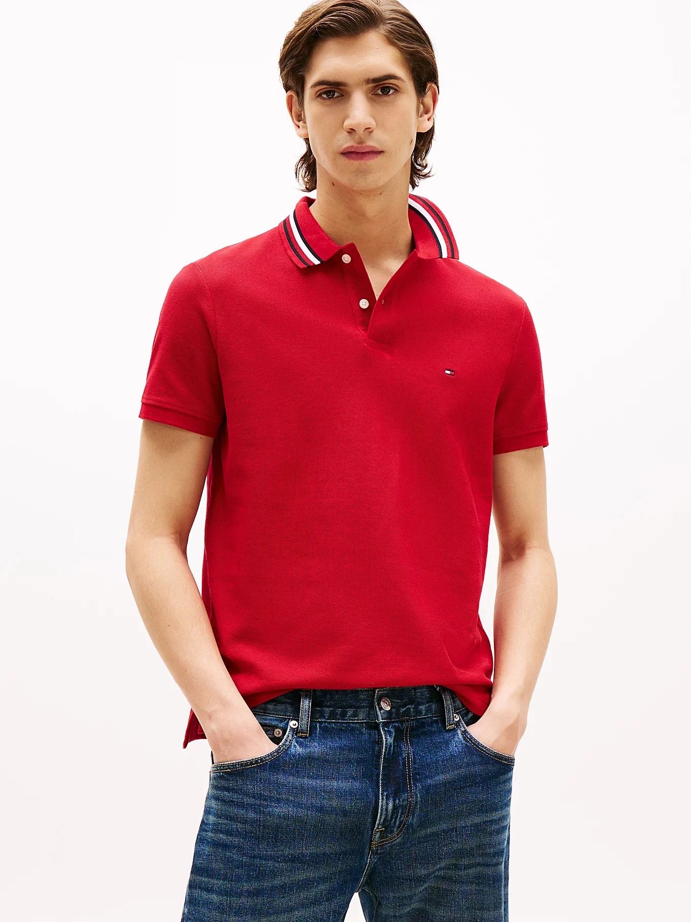 TOMMY HILFIGER Áo Polo Nam Tay Ngắn RWB Collar Reg Polo