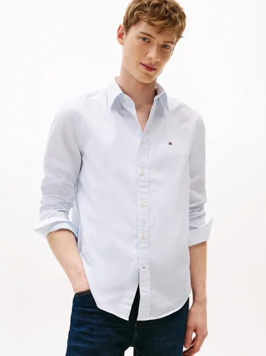 TOMMY HILFIGER Áo Sơ Mi Nam Tay Dài Flex Poplin Mini Print RF Shirt