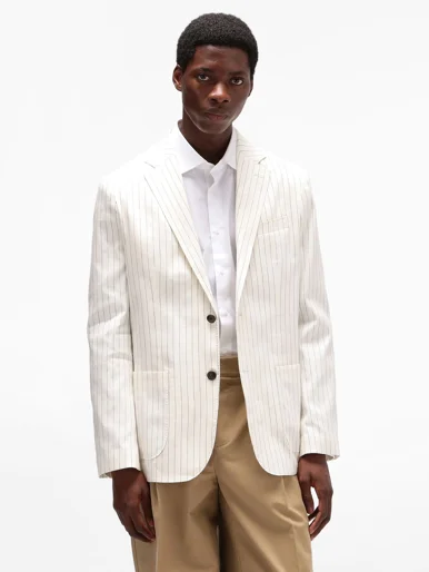 TOMMY HILFIGER Áo Khoác Nam Tay Dài DC Striped Linen Blazer