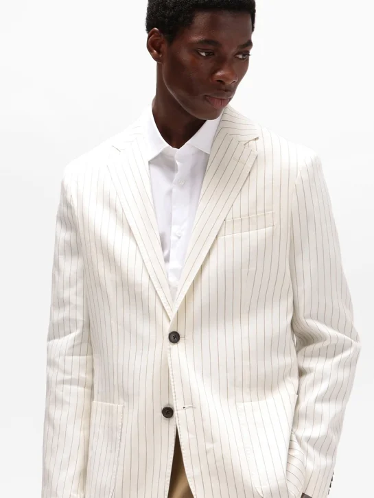 TOMMY HILFIGER Áo Khoác Nam Tay Dài DC Striped Linen Blazer