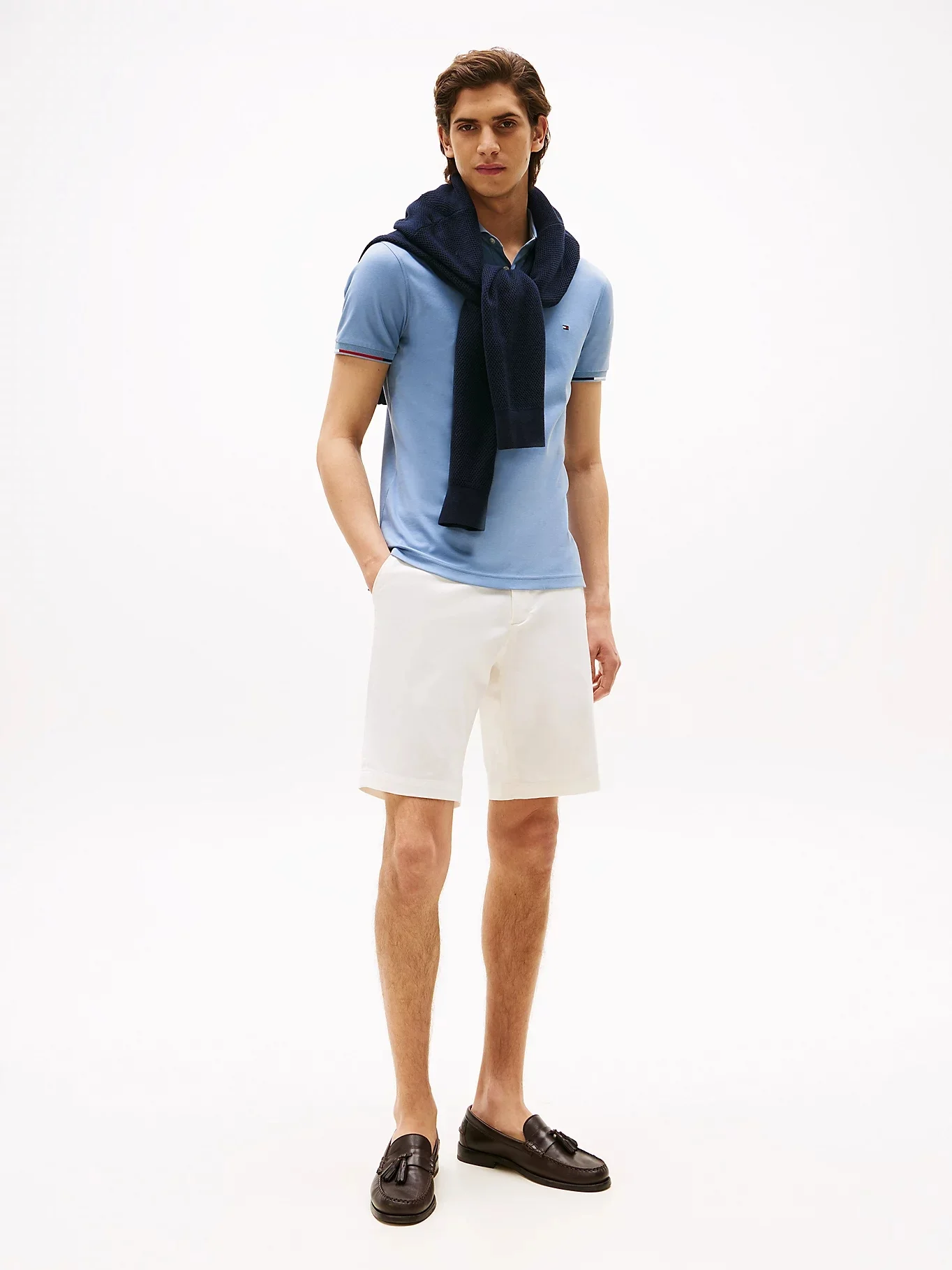 TOMMY HILFIGER Áo Polo Nam Tay Ngắn Interlock Flagcuff Slim Polo