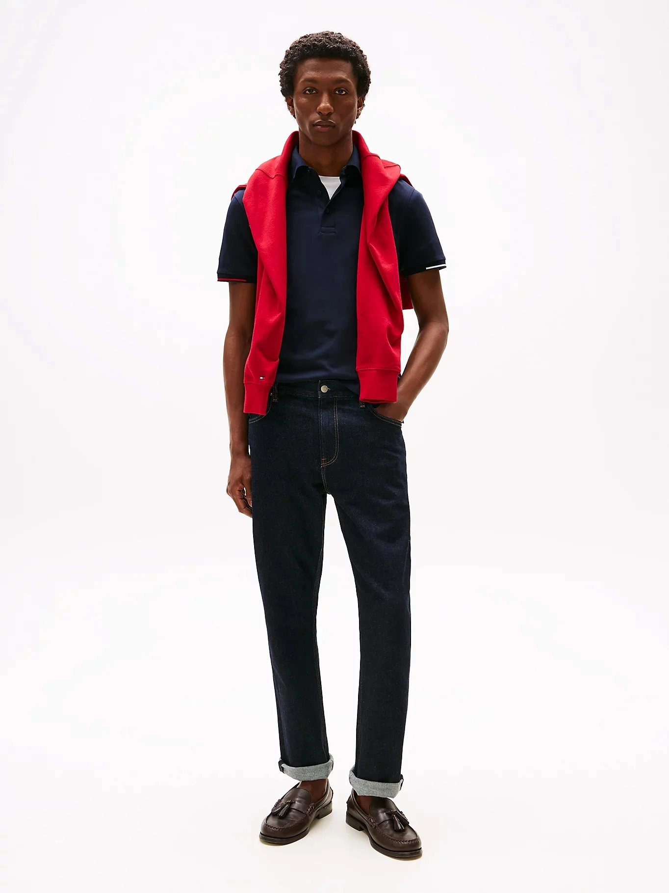 TOMMY HILFIGER Áo Polo Nam Tay Ngắn Interlock Flagcuff Slim Polo