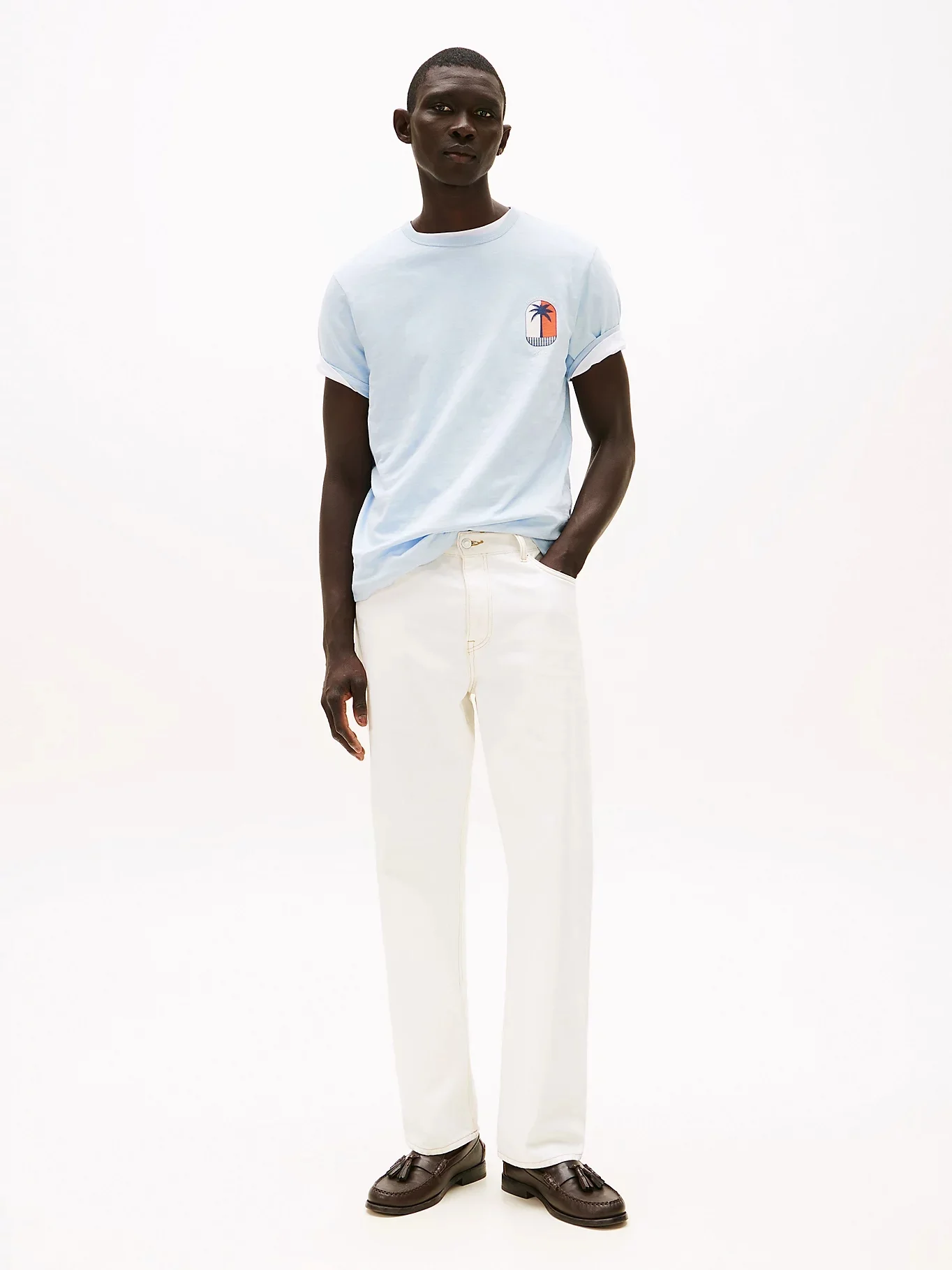 TOMMY HILFIGER Áo Thun Nam Tay Ngắn Palm Tree Label Tee