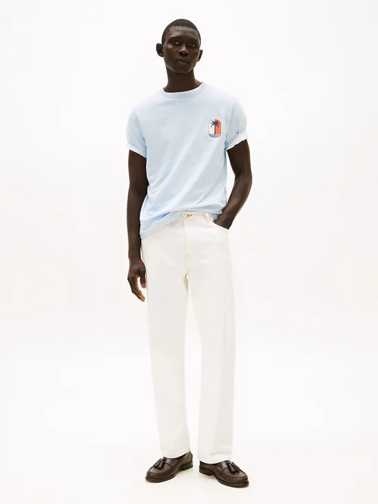 TOMMY HILFIGER Áo Thun Nam Tay Ngắn Palm Tree Label Tee