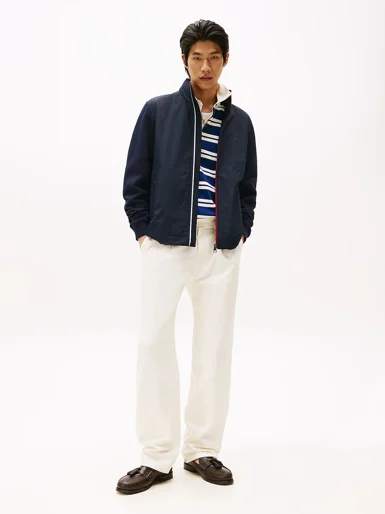 TOMMY HILFIGER Áo Khoác Nam Tay Dài Mix Media Harrington