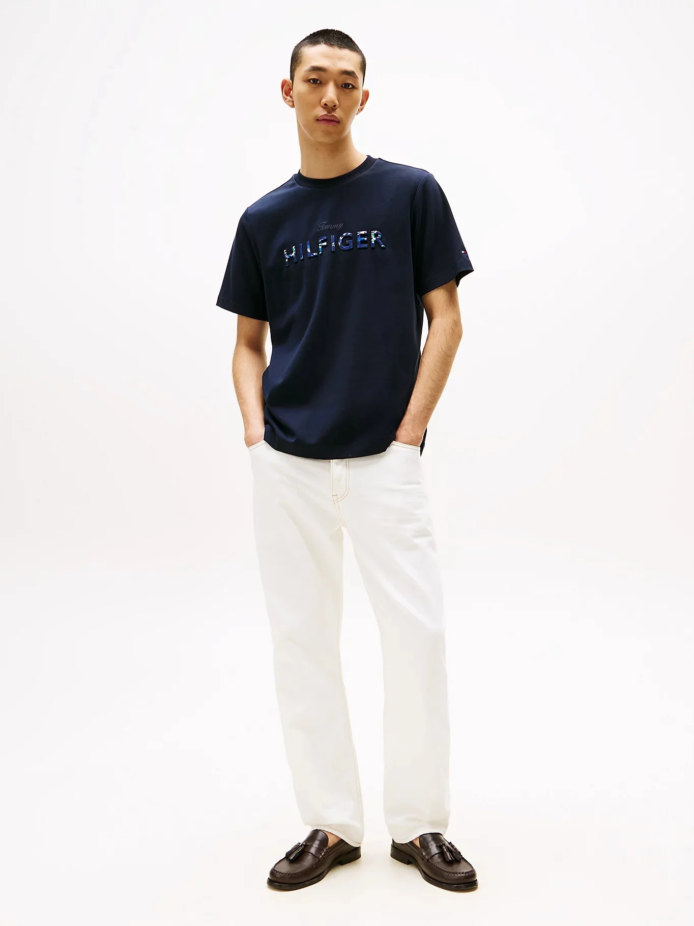 TOMMY HILFIGER Áo Thun Nam Tay Ngắn Hilfiger Embossed Logo Tee