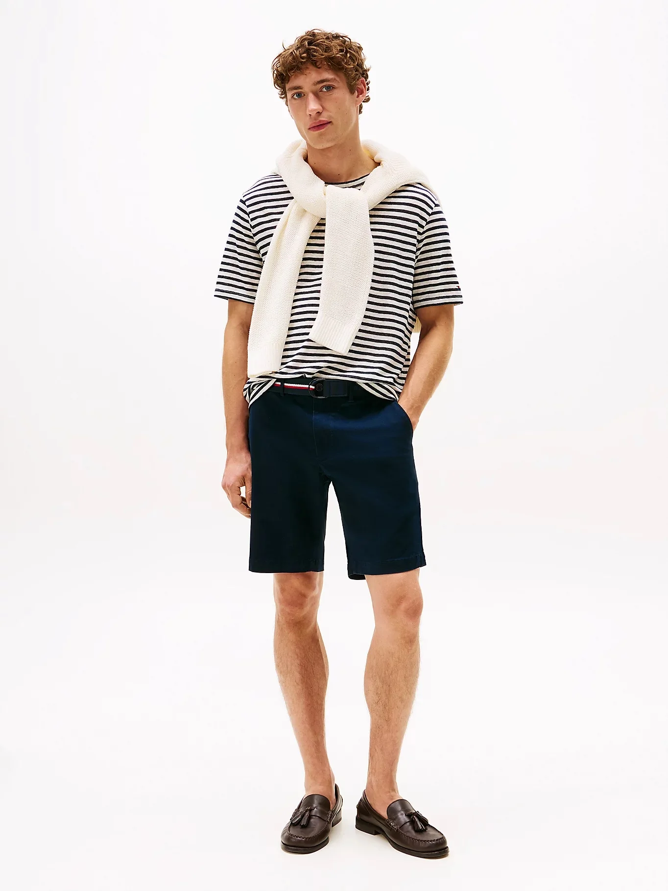 TOMMY HILFIGER Quần Ngắn Nam Brooklyn Ess Twill Belt Short