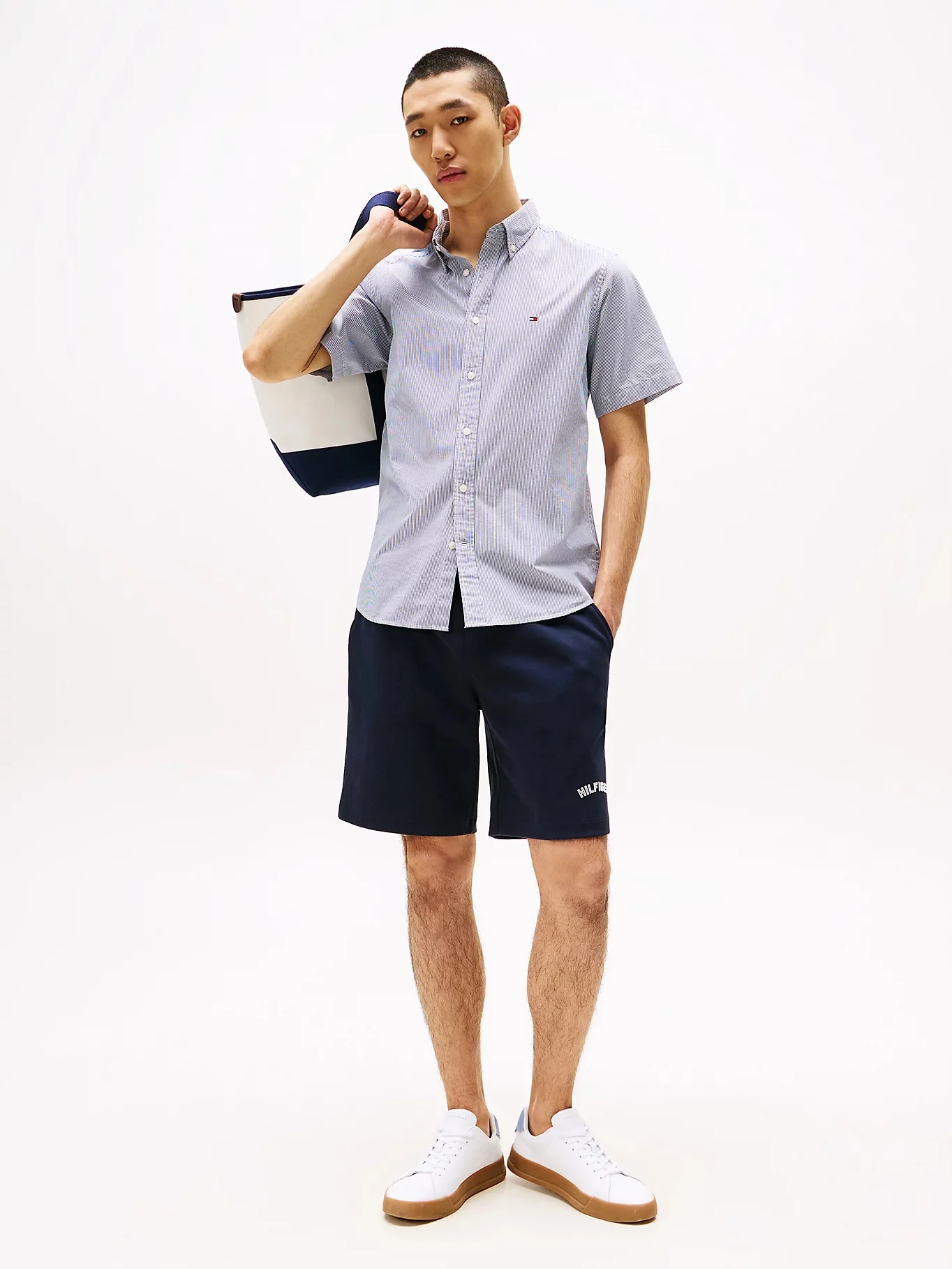 TOMMY HILFIGER Áo Sơ Mi Nam Tay Ngắn LW Poplin Stripe S/S Shirt