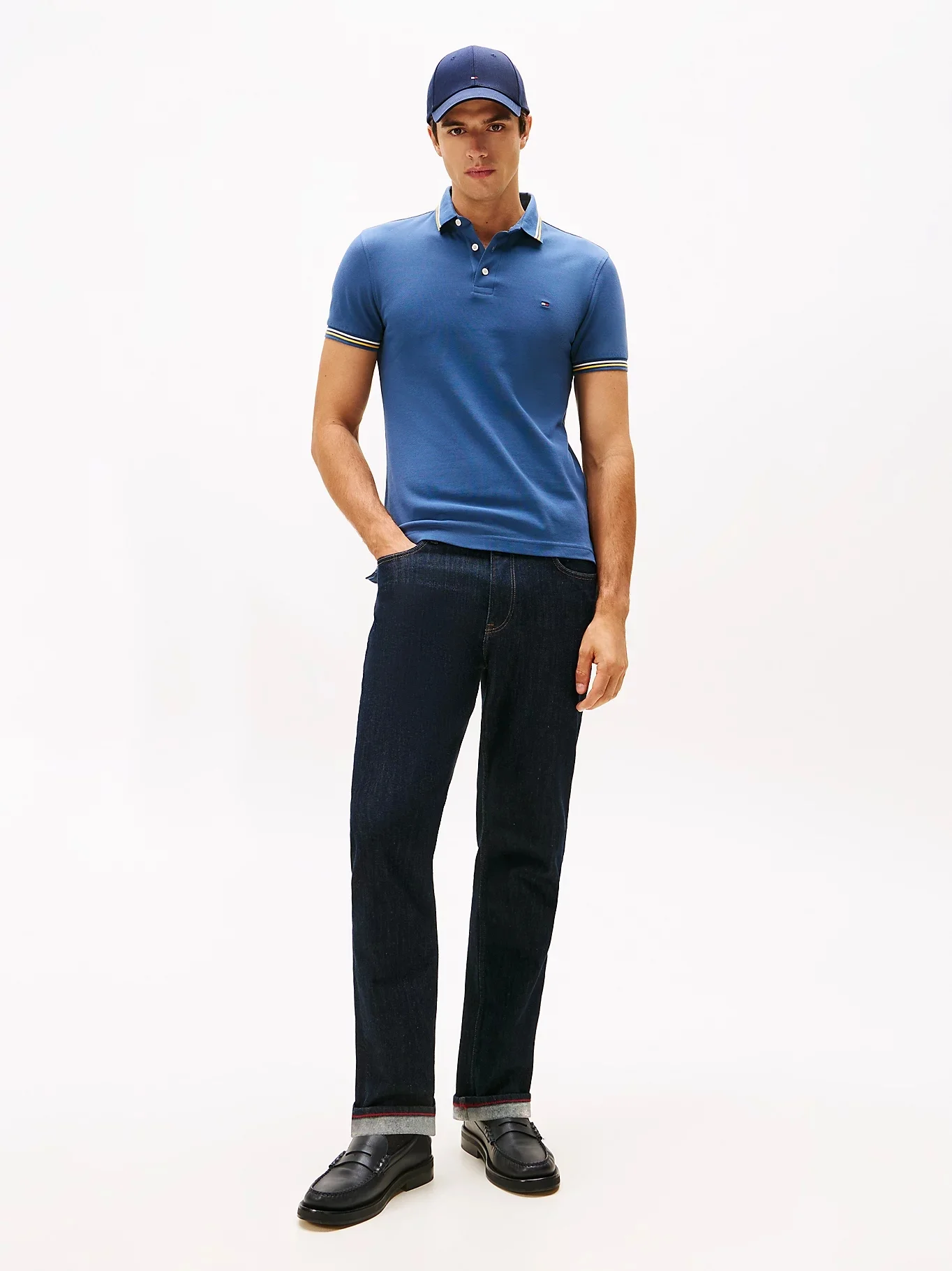 TOMMY HILFIGER Áo Polo Nam Tay Ngắn Tipped Slim Fit Seasonal Polo