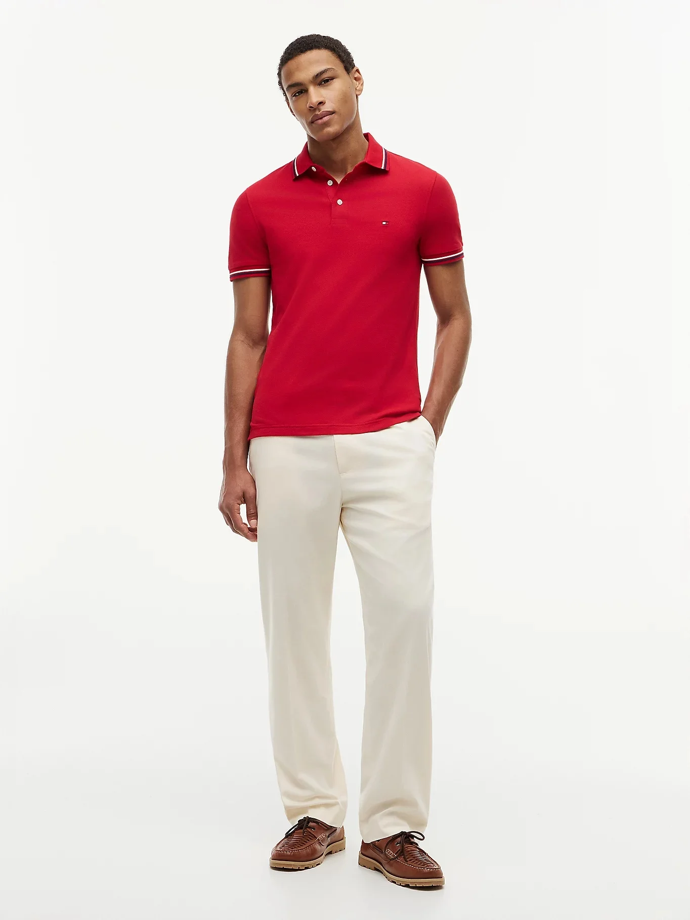 TOMMY HILFIGER Áo Polo Nam Tay Ngắn Tipped Slim Fit Seasonal Polo