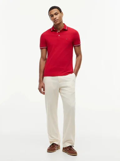 TOMMY HILFIGER Áo Polo Nam Tay Ngắn Tipped Slim Fit Seasonal Polo