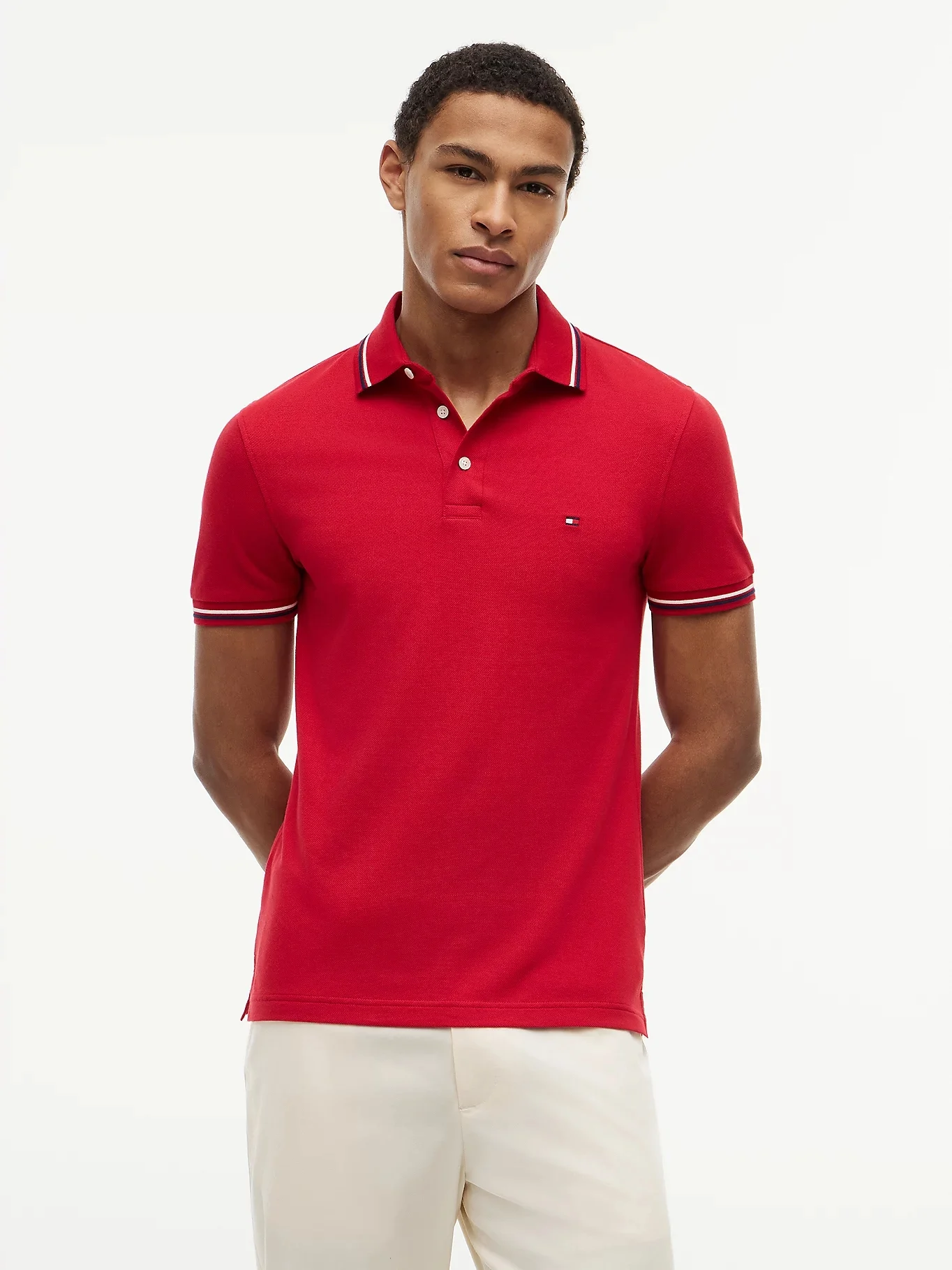 TOMMY HILFIGER Áo Polo Nam Tay Ngắn Tipped Slim Fit Seasonal Polo