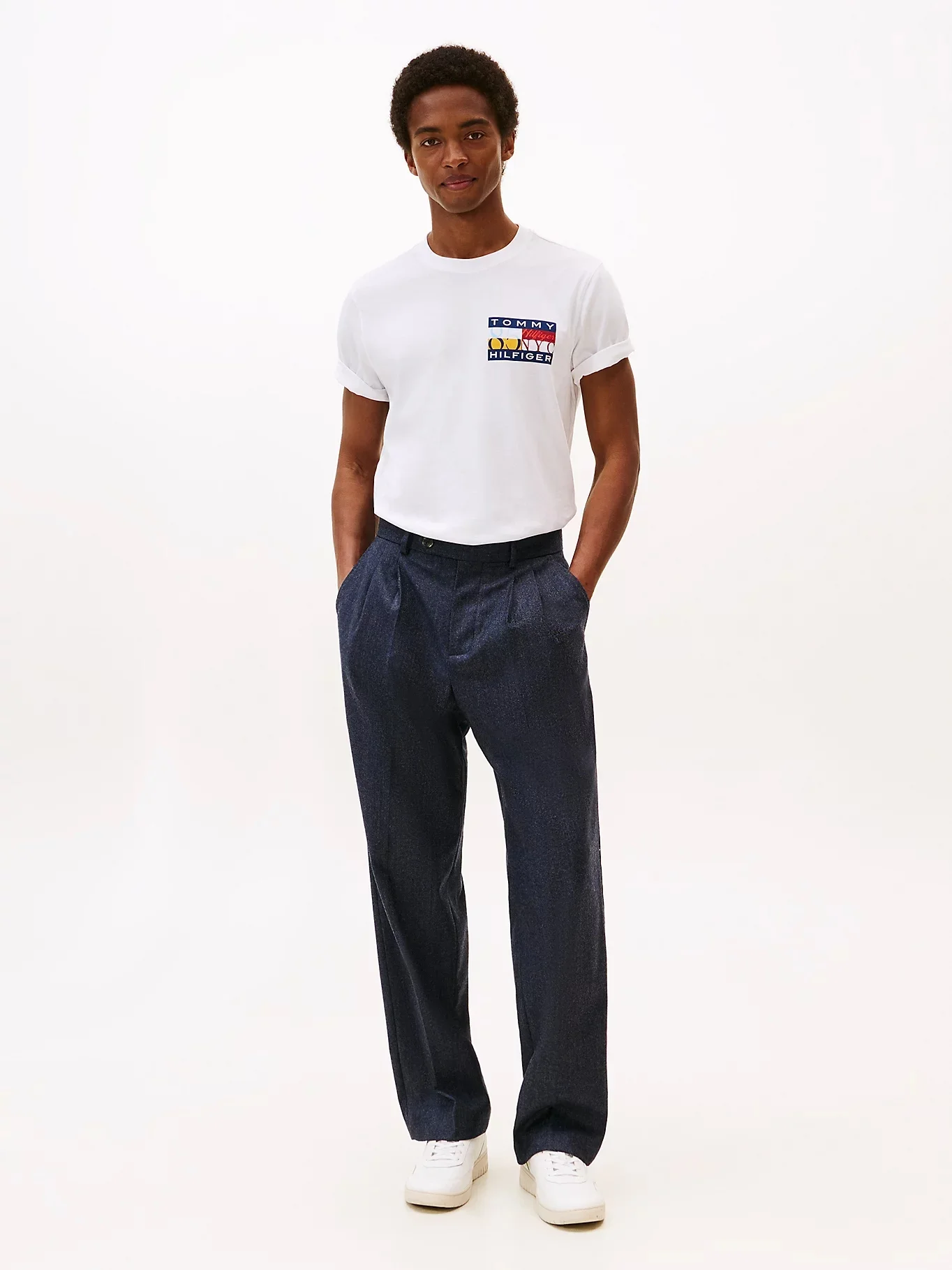 TOMMY HILFIGER Áo Thun Nam Tay Ngắn TH Colour Flag Tee