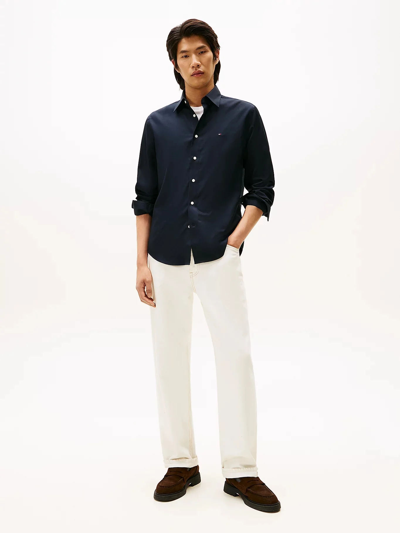 TOMMY HILFIGER Áo Sơ Mi Nam Tay Dài Non- Iron Solid L/S Shirt