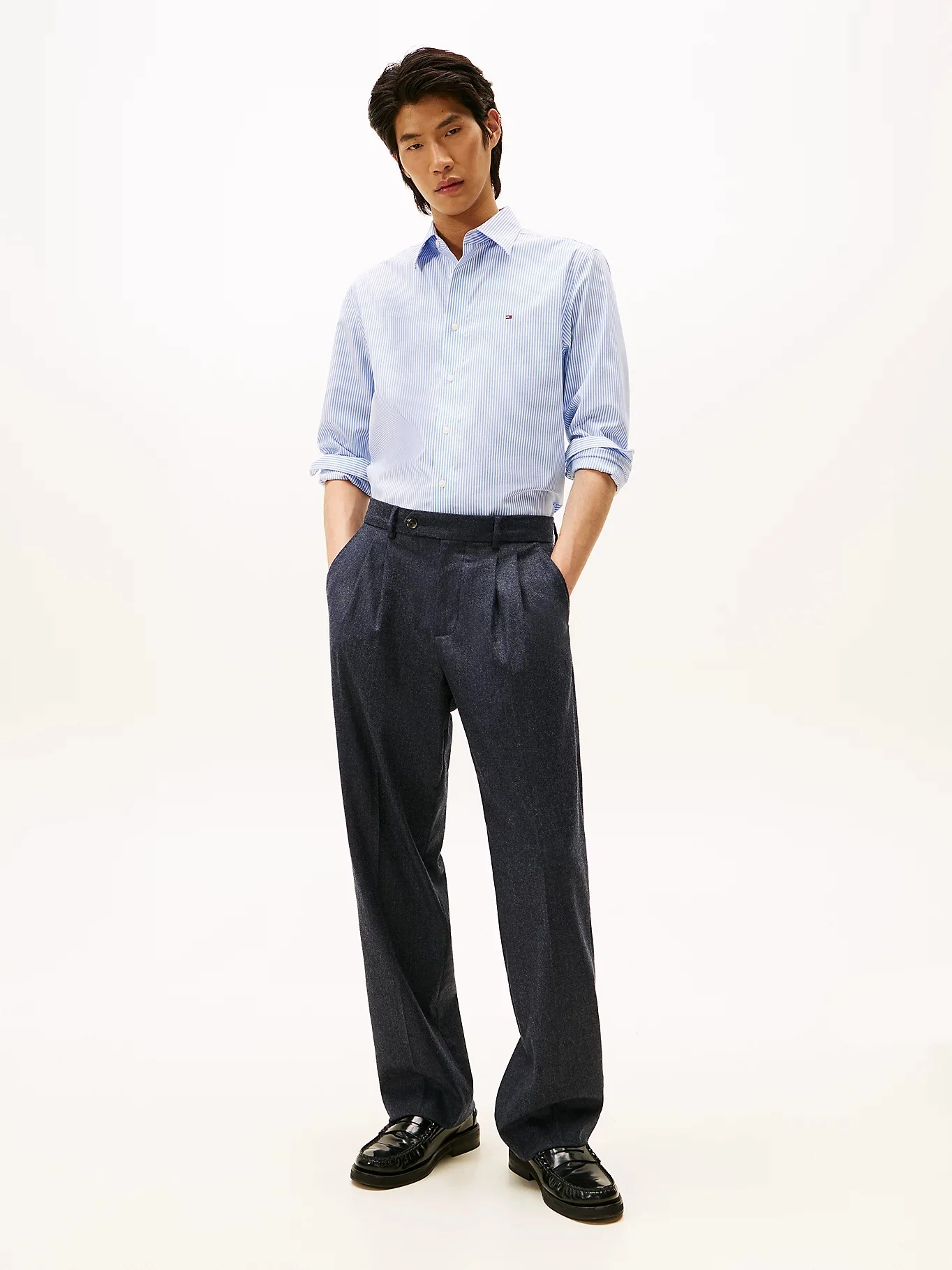 TOMMY HILFIGER Áo Sơ Mi Nam Tay Dài Non- Iron Stripe L/S Shirt