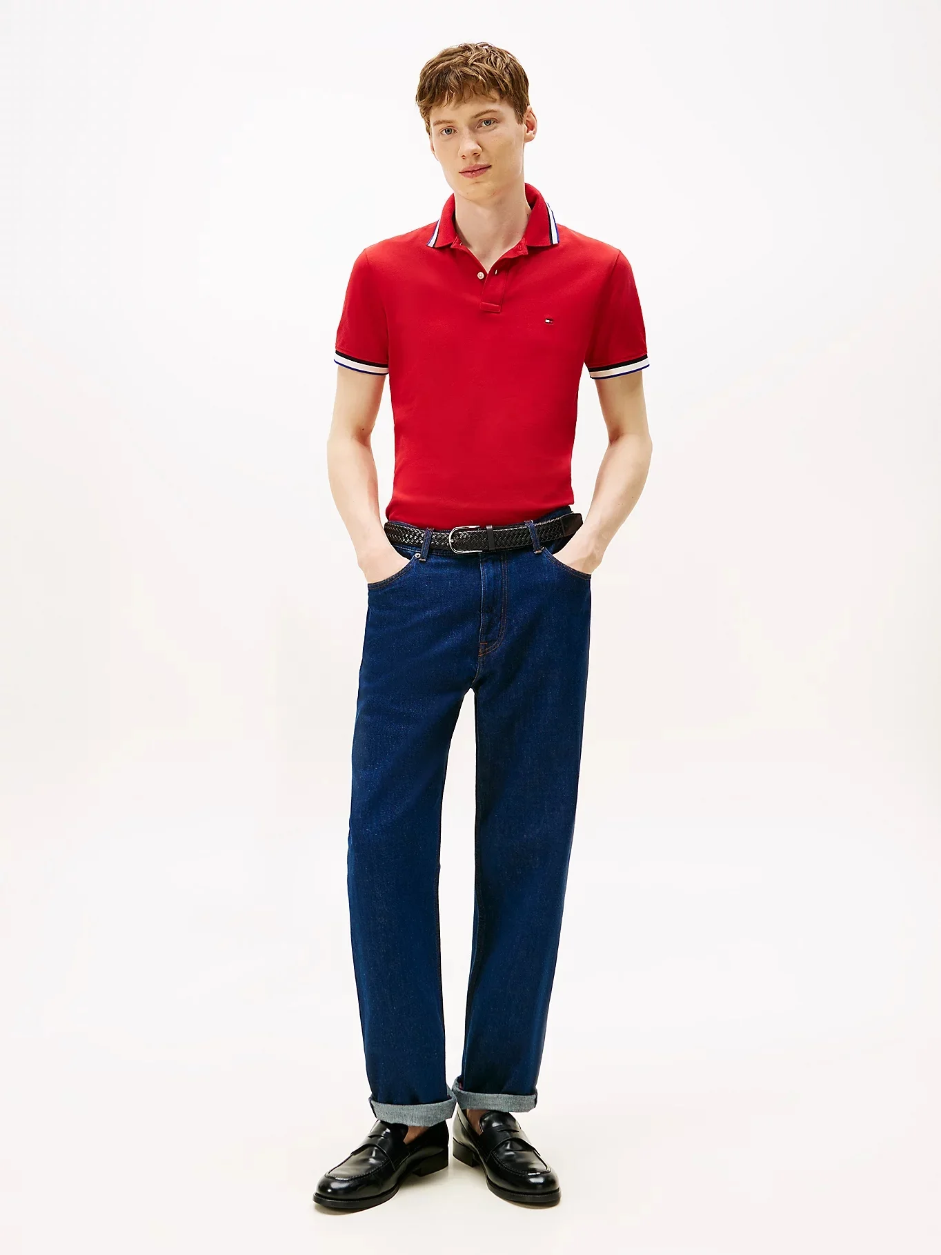 TOMMY HILFIGER Áo Polo Nam Tay Ngắn Cuff Interest Slim Fit Polo