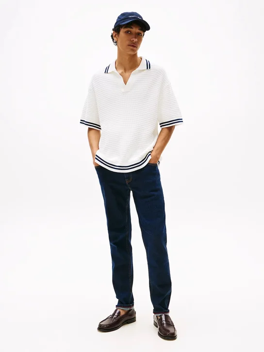 TOMMY HILFIGER Áo Polo Nam Tay Ngắn T1 Boxy Waffle Polo