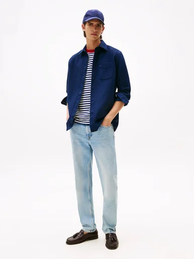 TOMMY HILFIGER Áo Sơ Mi Nam Tay Dài Waffle Overshirt