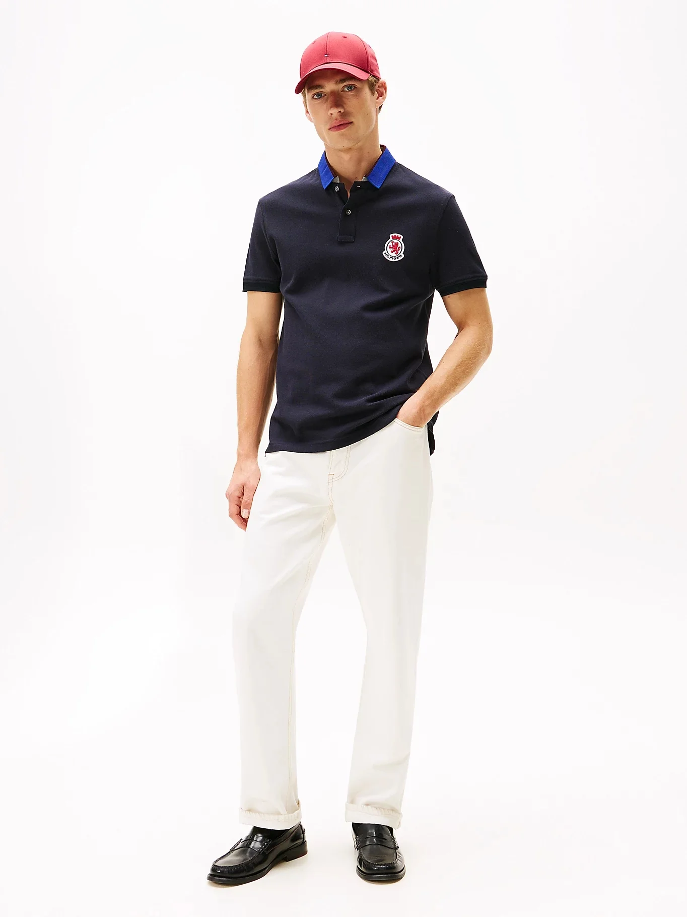 TOMMY HILFIGER Áo Polo Nam Tay Ngắn Herrinbone Collar Reg Polo
