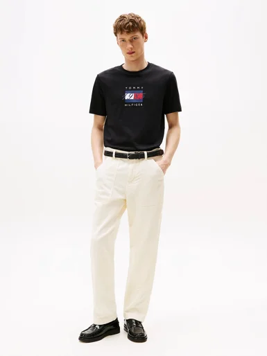 TOMMY HILFIGER Áo Thun Nam Tay Ngắn Linear Flag Graphic Tee