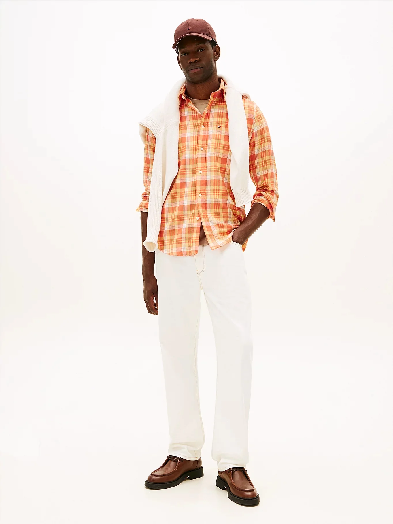 TOMMY HILFIGER Áo Sơ Mi Nam Tay Dài Soft Touch Blend Chk RF Shirt