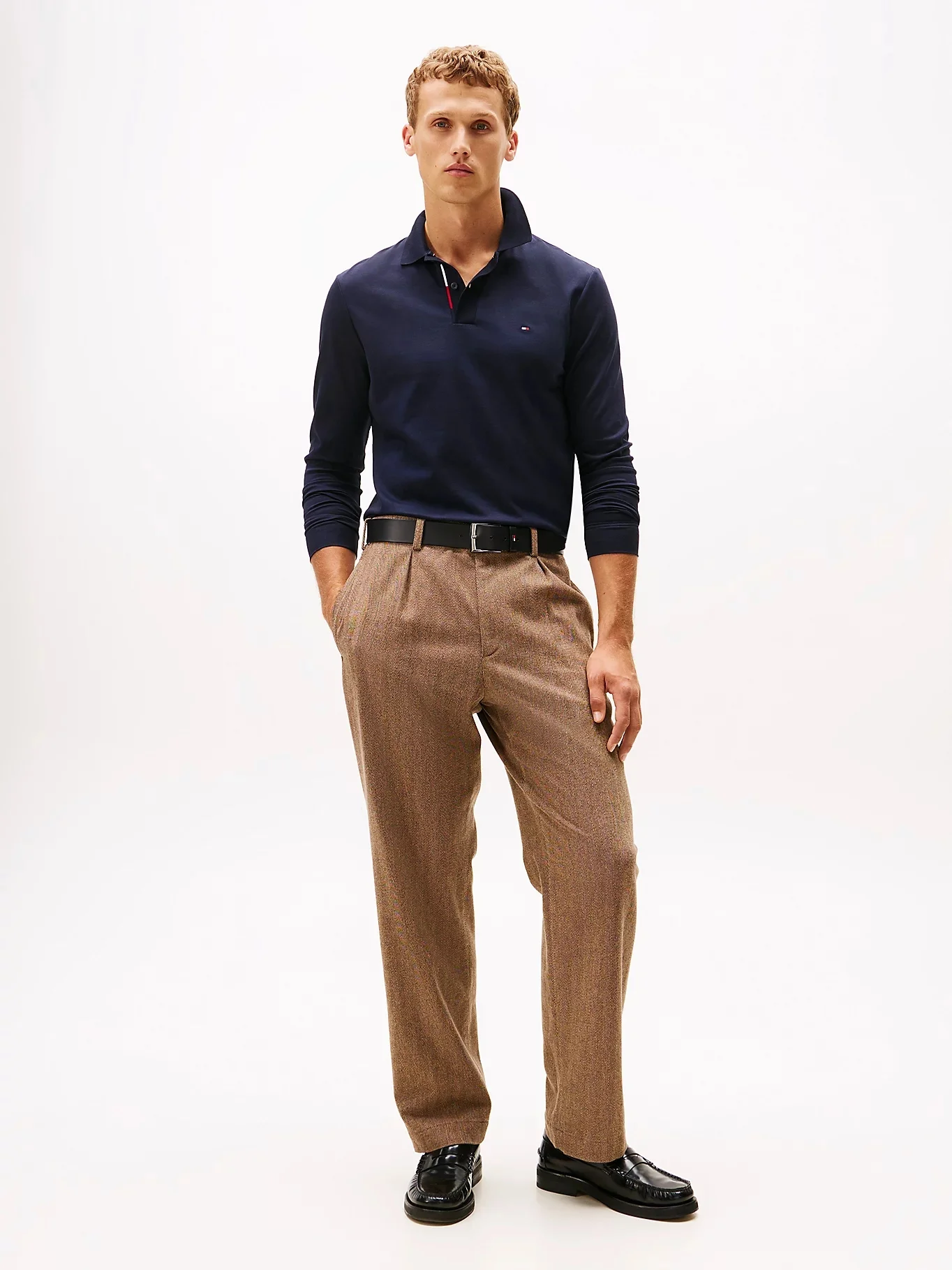 TOMMY HILFIGER Áo Polo Nam Tay Dài IM LS Merc Jacquard Reg Polo