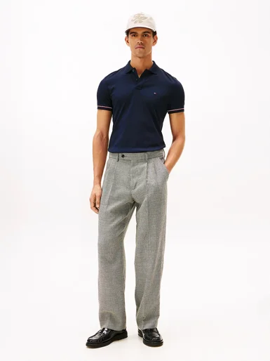 TOMMY HILFIGER Áo Polo Nam Tay Ngắn Liquid Cotton RWB Cuff Slm Polo