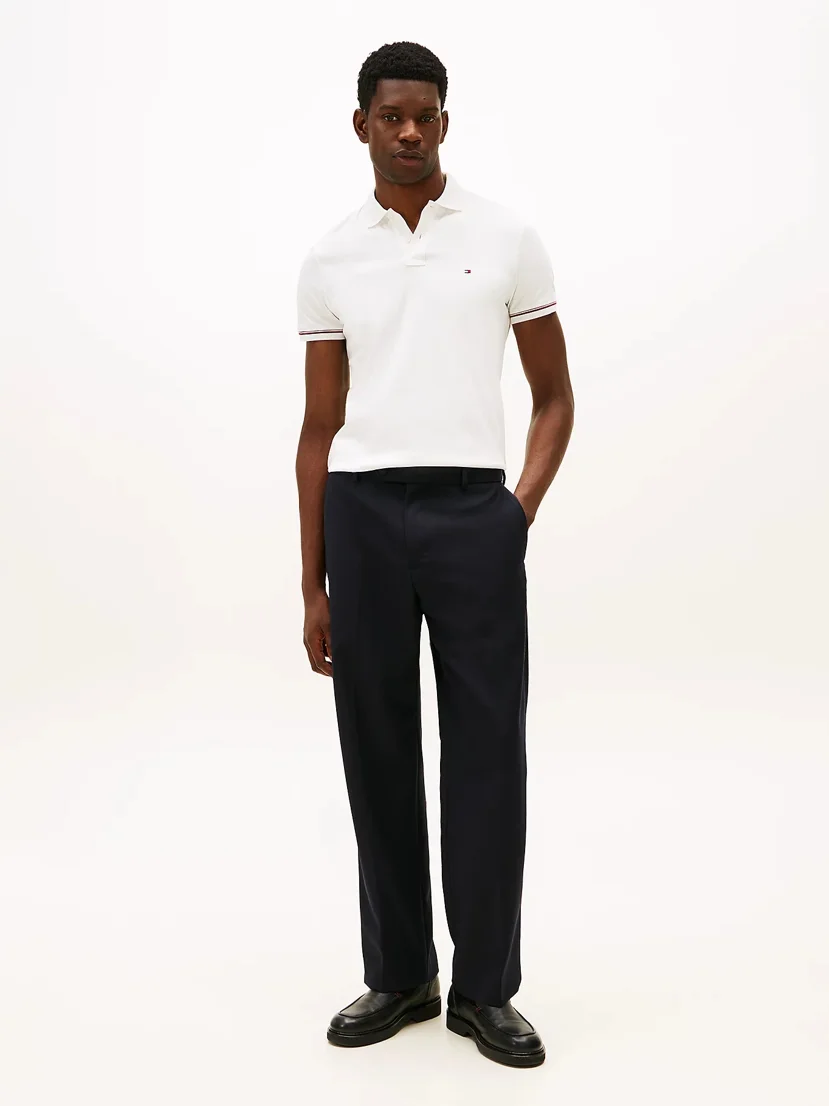 TOMMY HILFIGER Áo Polo Nam Tay Ngắn Liquid Cttn RWB Cuff Slim Polo