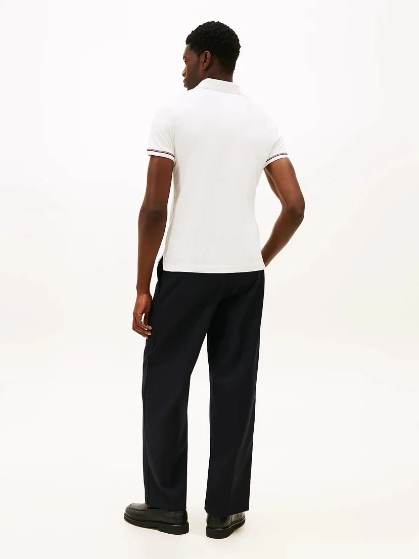 TOMMY HILFIGER Áo Polo Nam Tay Ngắn Liquid Cttn RWB Cuff Slim Polo